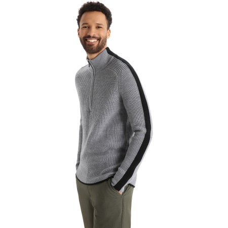 Icebreaker  Lodge LS Half Zip Sweater Hthr/Black