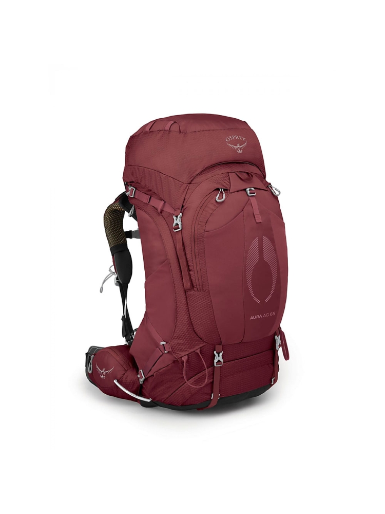 Osprey Aura AG 65 Women's Berry Sorbet Red 10004011 trekkingrugzakken online bestellen bij Kathmandu Outdoor & Travel