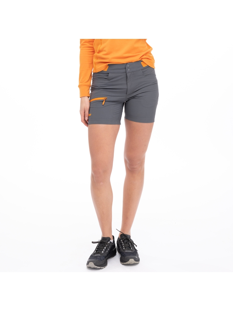 Bergans Cecilie Mtn Softshell Shorts Women's Solid Dark Grey/Cloudberry Yel 2507-25387 broeken online bestellen bij Kathmandu Outdoor & Travel