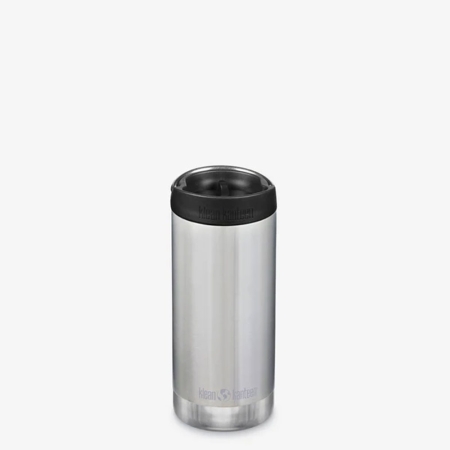 Klean Kanteen  Isolatiefles TKWide 355lml/12oz met koffiedop Brushed Stainless 