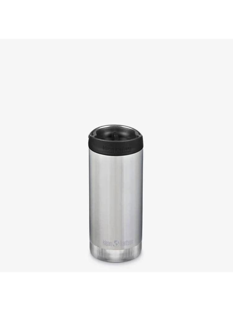 Klean Kanteen Isolatiefles TKWide 355lml/12oz met koffiedop Brushed Stainless 1008301 drinkflessen en thermosflessen online bestellen bij Kathmandu Outdoor & Travel