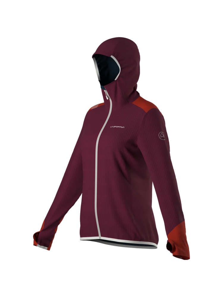 La Sportiva Aequilibrium Thermal Hoody Women's Red Plum/Cherry Tomato E80-502322 fleeces en truien online bestellen bij Kathmandu Outdoor & Travel