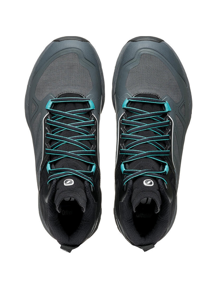 Scarpa Scarpa Rapid Mid GTX Women's 72695G-L-117 wandelschoenen dames Scarpa Rapid Mid GTX Women's Antracite/Turquoise 72695G-L-117 wandelschoenen dames online bestellen bij Kathmandu Outdoor & Travel
