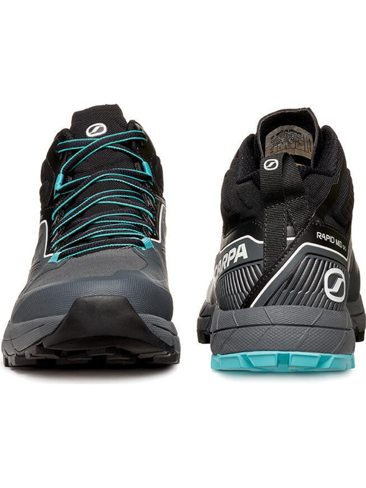Scarpa Scarpa Rapid Mid GTX Women's 72695G-L-117 wandelschoenen dames Scarpa Rapid Mid GTX Women's Antracite/Turquoise 72695G-L-117 wandelschoenen dames online bestellen bij Kathmandu Outdoor & Travel