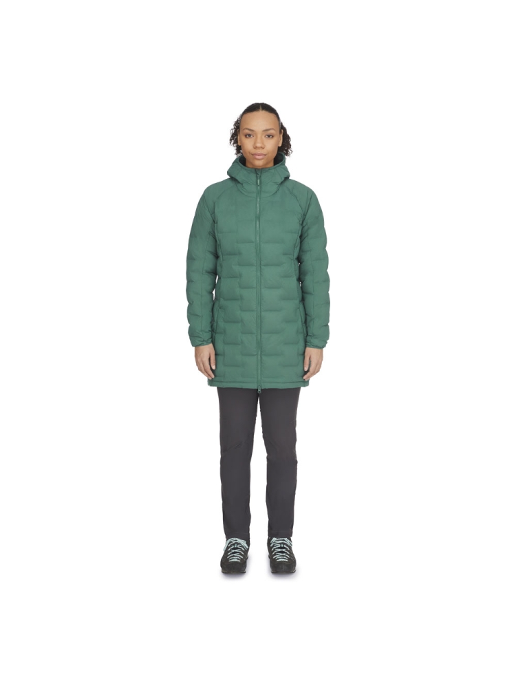 Rab Cubit Stretch Down Parka Women's  Green Slate QDB-41-GNS jassen online bestellen bij Kathmandu Outdoor & Travel