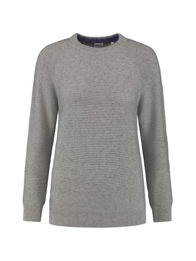 Blue Loop Originals Woolcel Weekend Sweater Women's GreyMelan W-SW013-23-B114 fleeces en truien online bestellen bij Kathmandu Outdoor & Travel