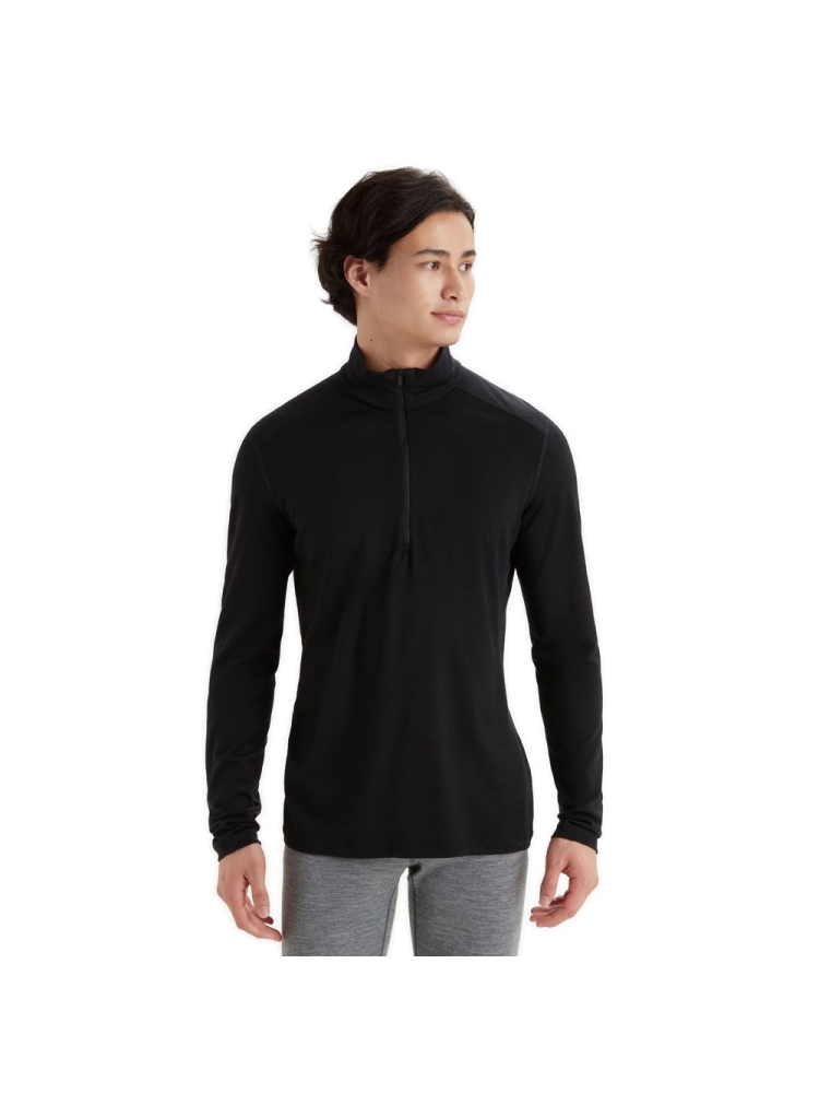 Icebreaker 200 Oasis Long Sleeve Half Zip Black 104367-0011 onderkleding/thermokleding online bestellen bij Kathmandu Outdoor & Travel