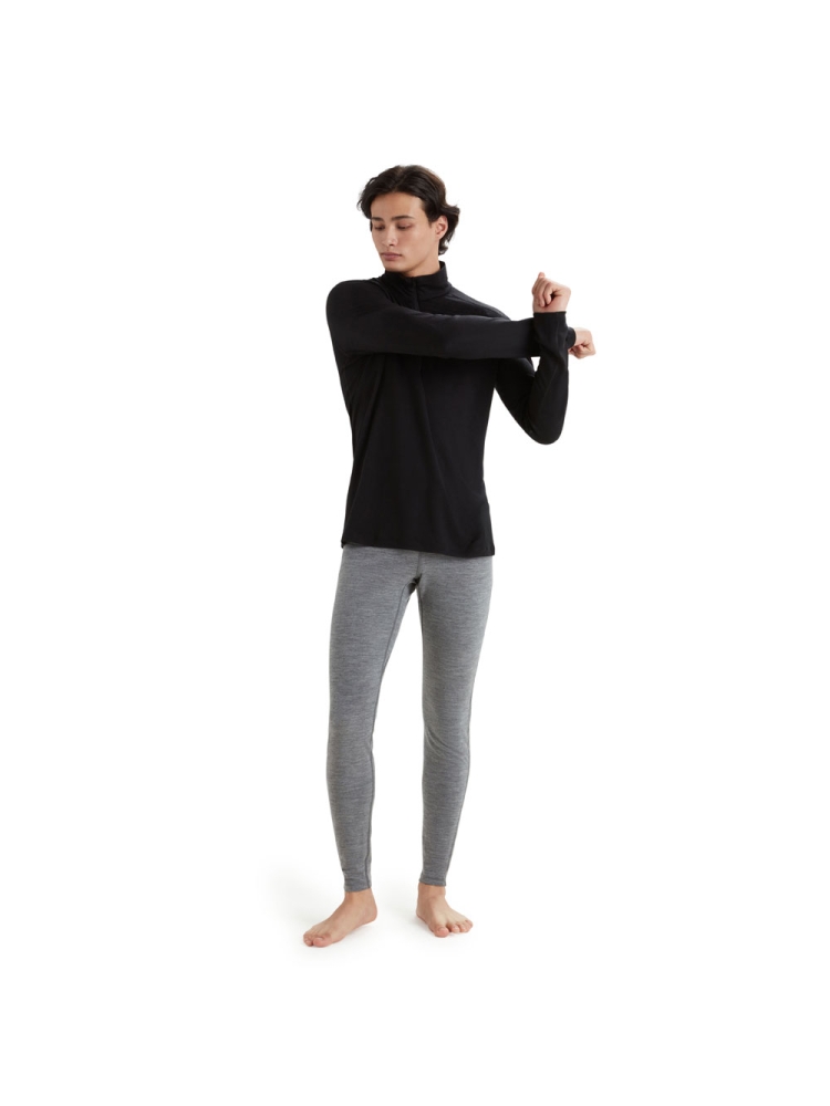Icebreaker 200 Oasis Long Sleeve Half Zip Black 104367-0011 onderkleding/thermokleding online bestellen bij Kathmandu Outdoor & Travel