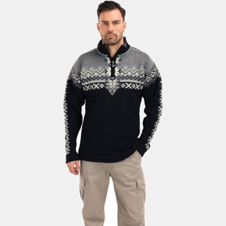 Dale  140th Anniversary Masc Sweater Black Smoke Offwhite