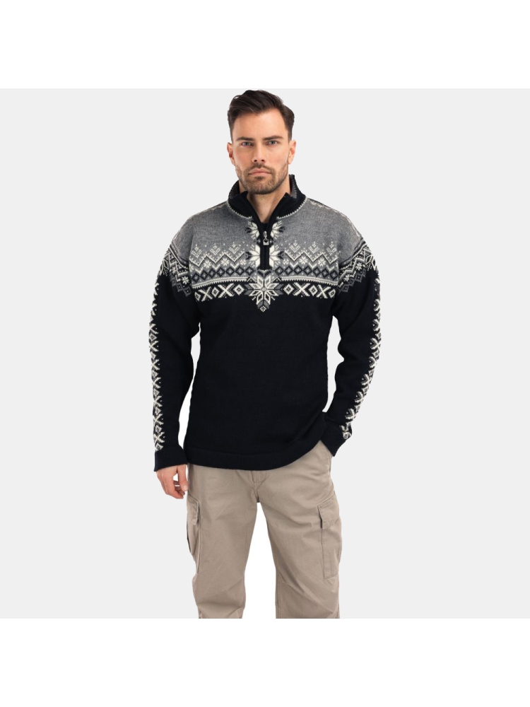 Dale 140th Anniversary Masc Sweater Black Smoke Offwhite 93951-F fleeces en truien online bestellen bij Kathmandu Outdoor & Travel