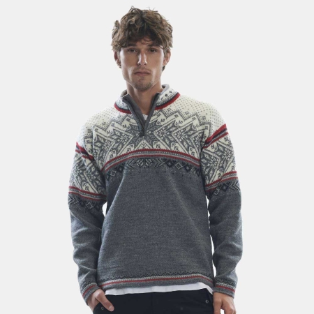 Dale  Vail Masc Sweater Smoke Raspberry Offwhite