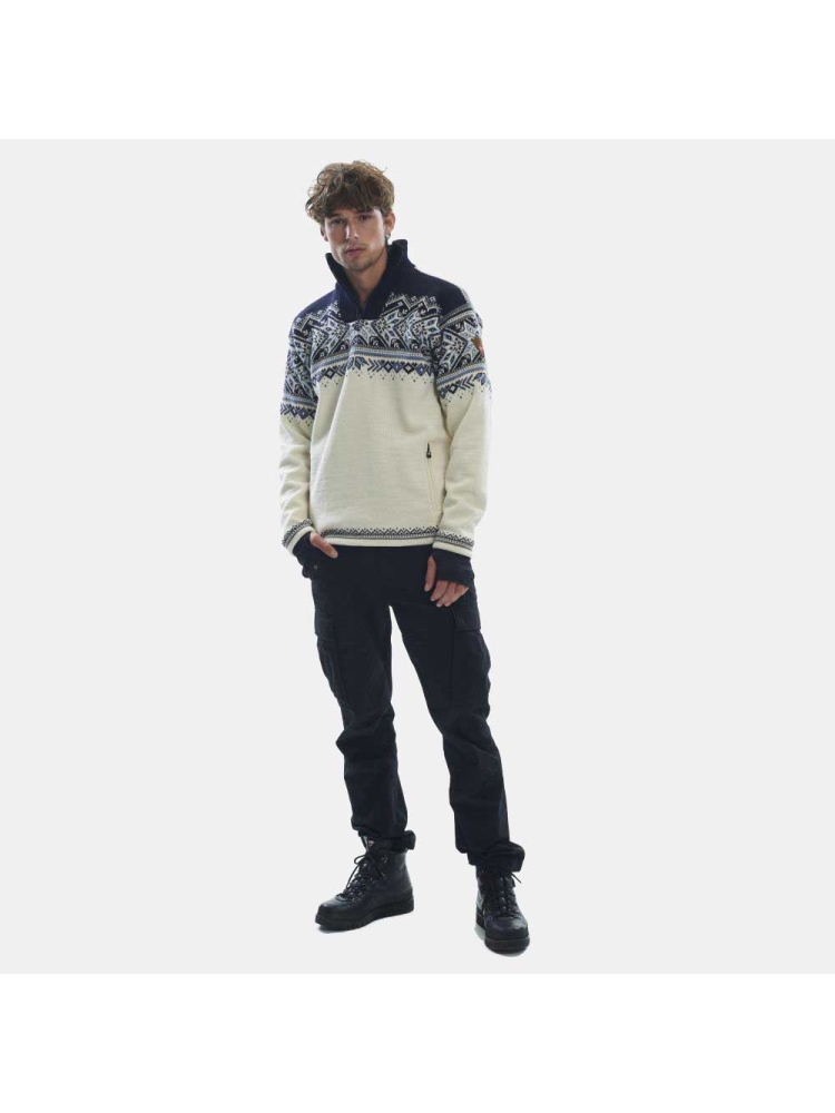 Dale Vail Weatherproof Masc Sweater Offwhite Smoke Navy Blue 93981-A fleeces en truien online bestellen bij Kathmandu Outdoor & Travel