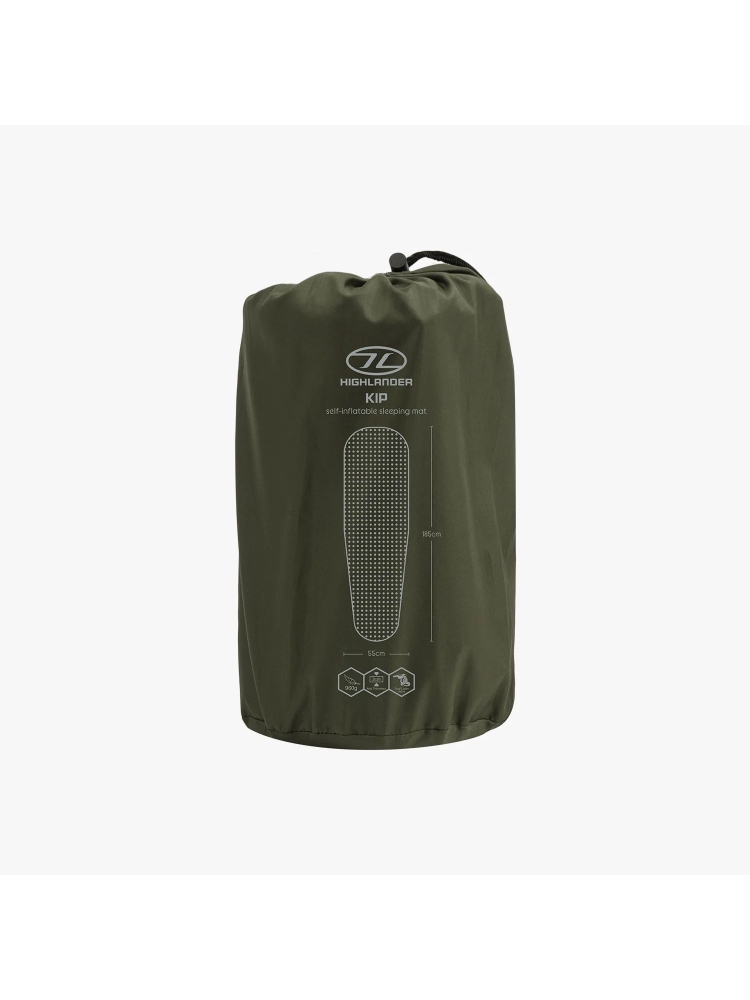 Highlander Kip Mat Self Inflate Mat Olive SM126-OG slaapmatjes online bestellen bij Kathmandu Outdoor & Travel