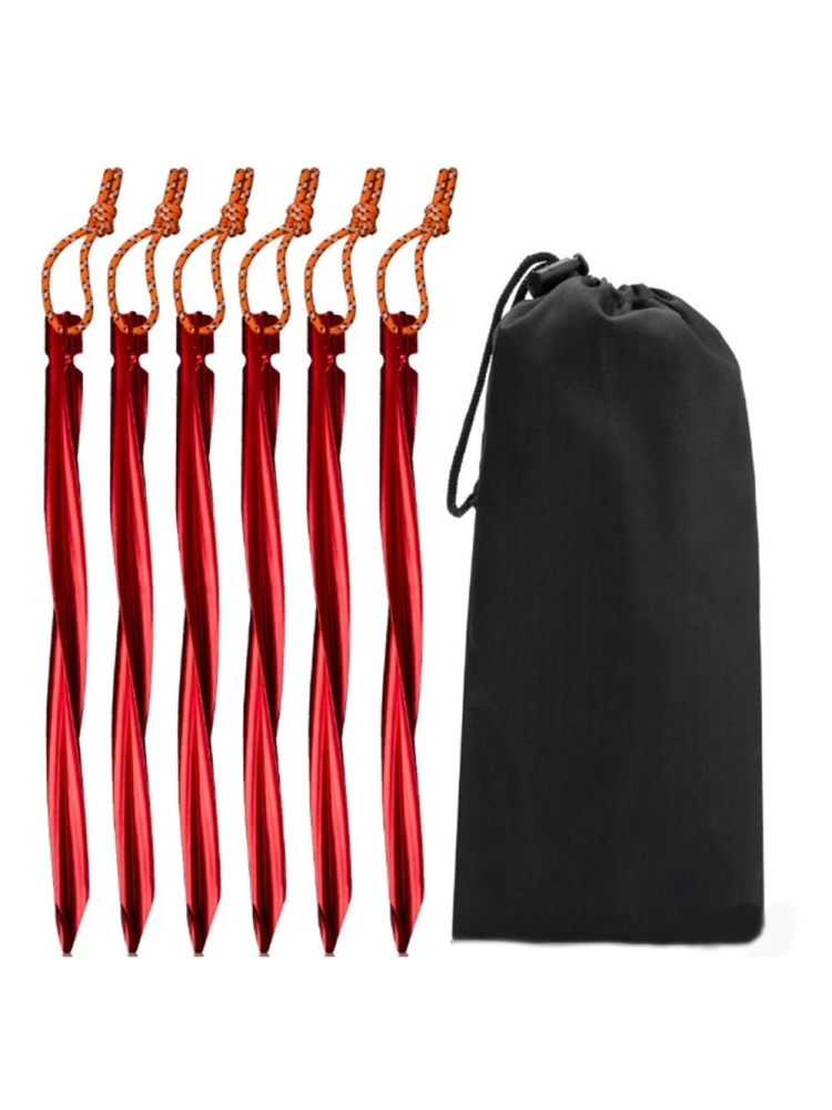 Basic Nature Y-Stake Spiral 25cm 6 Stuks Rood 056815 tenten online bestellen bij Kathmandu Outdoor & Travel