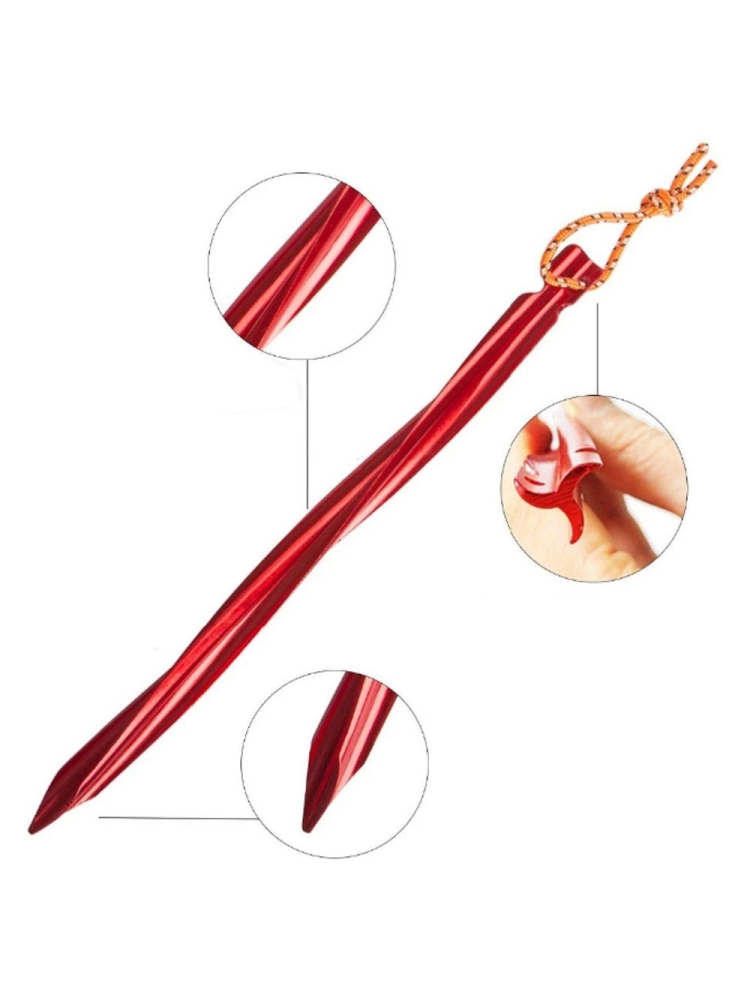 Basic Nature Y-Stake Spiral 25cm 6 Stuks Rood 056815 tenten online bestellen bij Kathmandu Outdoor & Travel