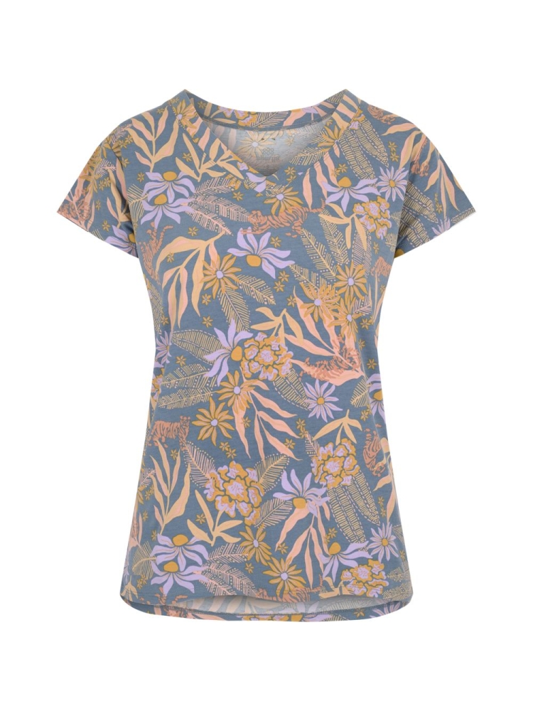 Sherpa Adventure Gear Neha V-Neck Tee Women's Haze Tiger Floral SW21019-777 shirts en tops online bestellen bij Kathmandu Outdoor & Travel