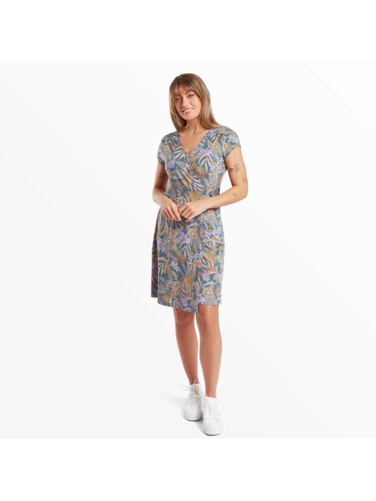 Sherpa Adventure Gear Padma Wrap Dress Women's Haze Tiger Floral SW24011-777 jurken en rokken online bestellen bij Kathmandu Outdoor & Travel