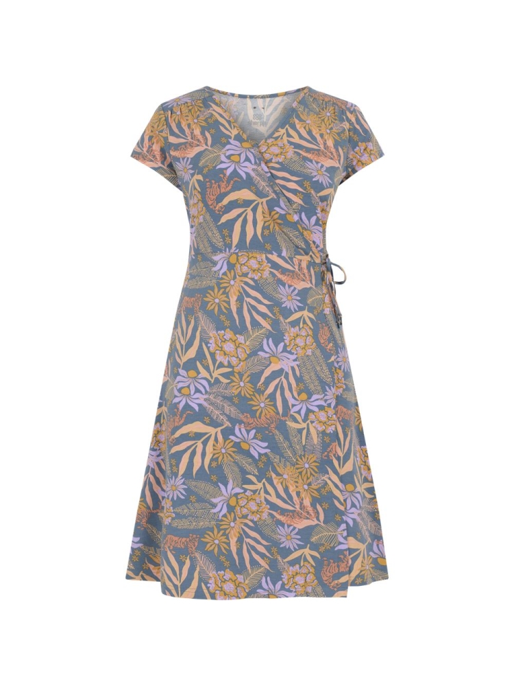 Sherpa Adventure Gear Padma Wrap Dress Women's Haze Tiger Floral SW24011-777 jurken en rokken online bestellen bij Kathmandu Outdoor & Travel