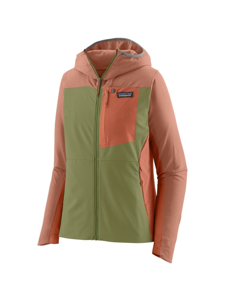 Patagonia R1 CrossStrata Hoody Women's Buckhorn Green 85450-BUGR fleeces en truien online bestellen bij Kathmandu Outdoor & Travel