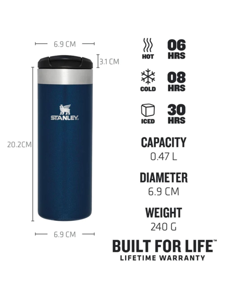 Stanley The AeroLight Transit Mug 0,47L Royal Blue Metallic 10-10787-149 drinkflessen en thermosflessen online bestellen bij Kathmandu Outdoor & Travel