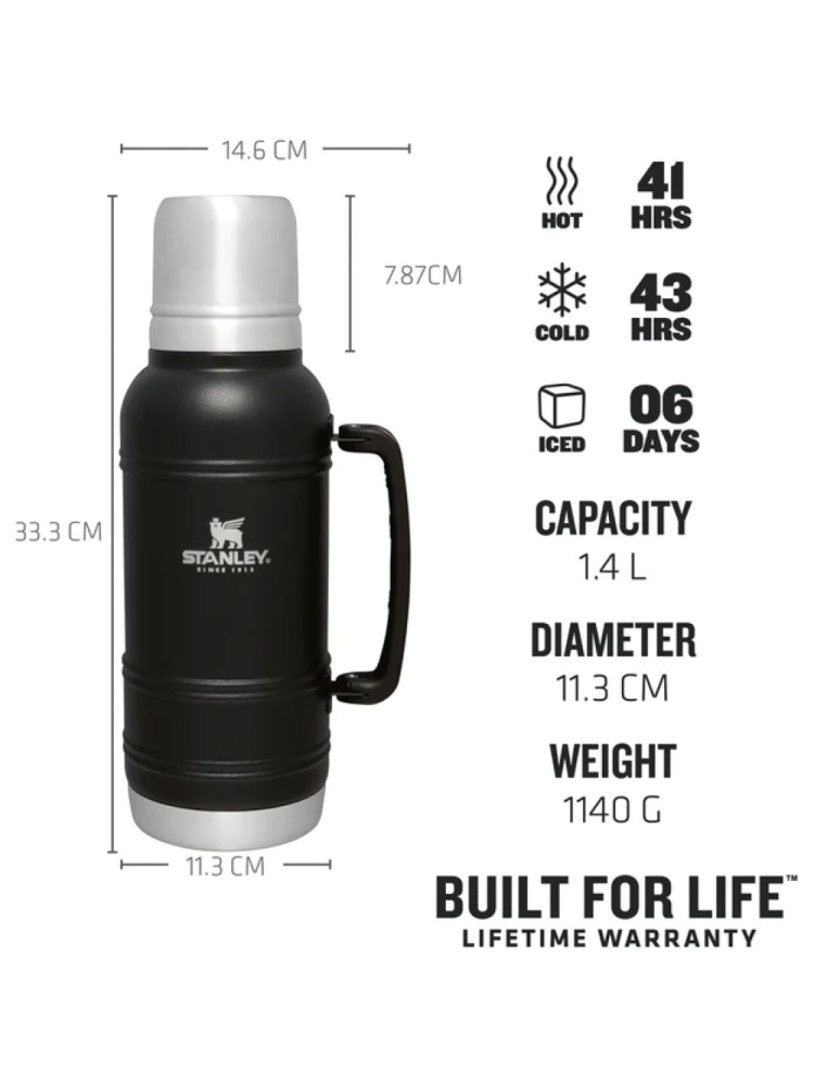 Stanley The Artisan Thermal Bottle 1.4L Black Moon 10-11429-005 drinkflessen en thermosflessen online bestellen bij Kathmandu Outdoor & Travel