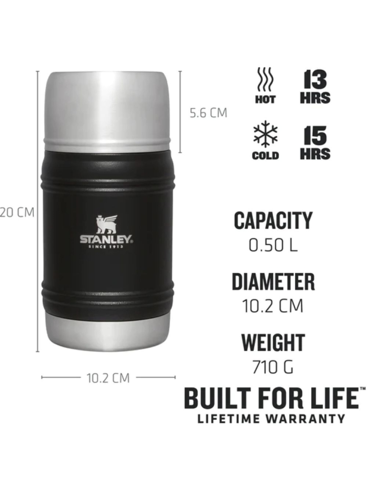 Stanley The Artisan Thermal Food Jar .50L Black Moon 10-11426-005 drinkflessen en thermosflessen online bestellen bij Kathmandu Outdoor & Travel