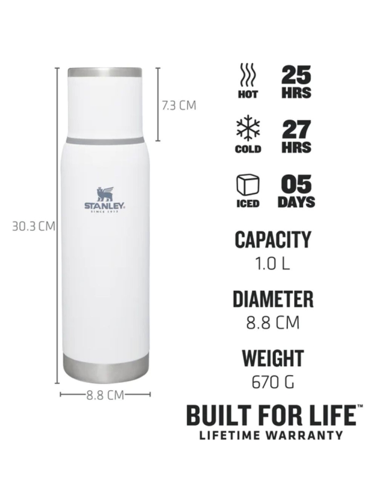 Stanley Stanley The Adventure To-Go Bottle 1.0L 10-10819-008 drinkflessen en thermosflessen Stanley The Adventure To-Go Bottle 1.0L Polar 10-10819-008 drinkflessen en thermosflessen online bestellen bij Kathmandu Outdoor & Travel