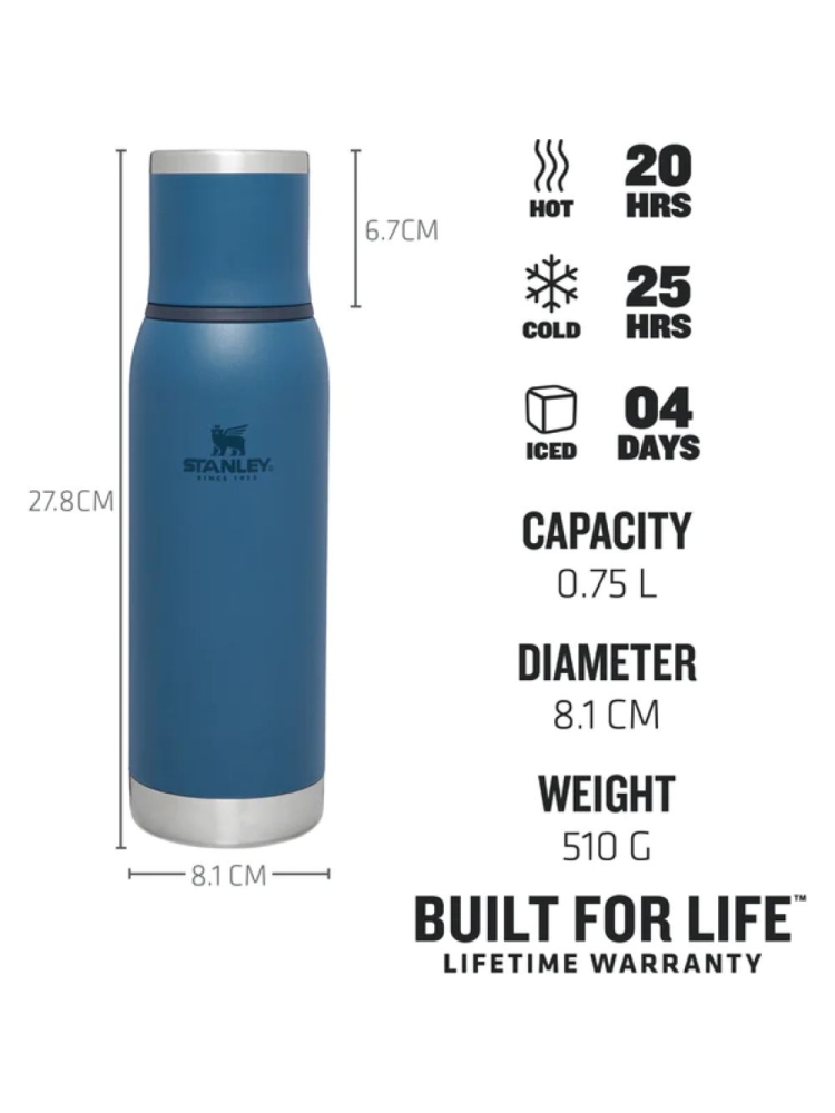 Stanley The Adventure To-Go Bottle .75L Abyss 10-10818-009 drinkflessen en thermosflessen online bestellen bij Kathmandu Outdoor & Travel