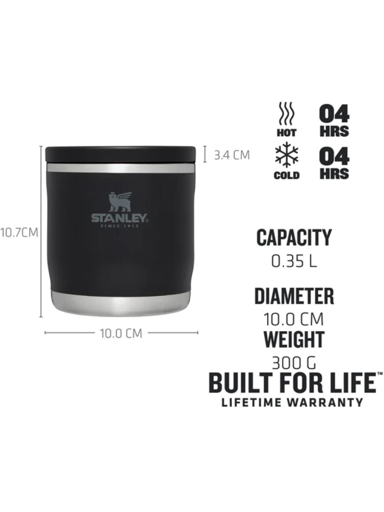 Stanley The Adventure To-Go Food Jar .35L Black 10-10837-015 drinkflessen en thermosflessen online bestellen bij Kathmandu Outdoor & Travel