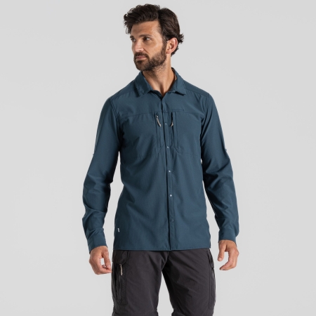 Craghoppers  NosiLife Pro Long Sleeved Shirt V Blue Stone