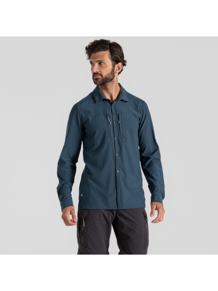 Craghoppers Craghoppers NosiLife Pro Long Sleeved Shirt V CMS706-BRK shirts en tops Craghoppers NosiLife Pro Long Sleeved Shirt V Blue Stone CMS706-BRK shirts en tops online bestellen bij Kathmandu Outdoor & Travel