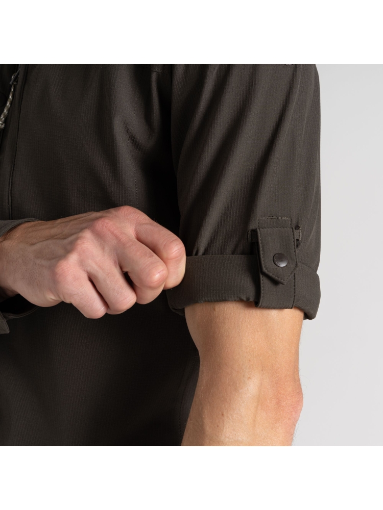 Craghoppers NosiLife Pro Long Sleeved Shirt V WoodlandGrn CMS706-J77 shirts en tops online bestellen bij Kathmandu Outdoor & Travel