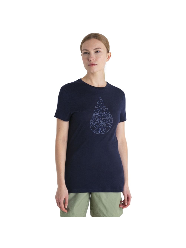 Icebreaker Merino 150 Tech Lite III SS Tee Hike Path Women's Midnight Navy 0A56YJ4-011 shirts en tops online bestellen bij Kathmandu Outdoor & Travel