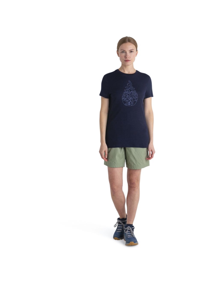 Icebreaker Merino 150 Tech Lite III SS Tee Hike Path Women's Midnight Navy 0A56YJ4-011 shirts en tops online bestellen bij Kathmandu Outdoor & Travel