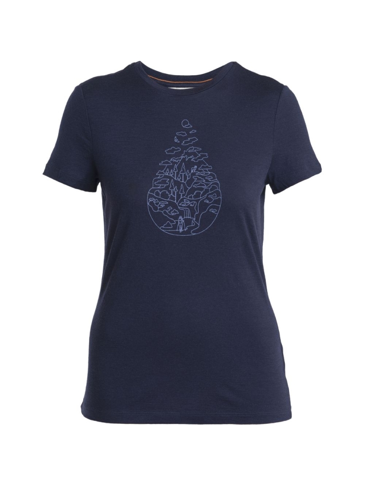 Icebreaker Merino 150 Tech Lite III SS Tee Hike Path Women's Midnight Navy 0A56YJ4-011 shirts en tops online bestellen bij Kathmandu Outdoor & Travel