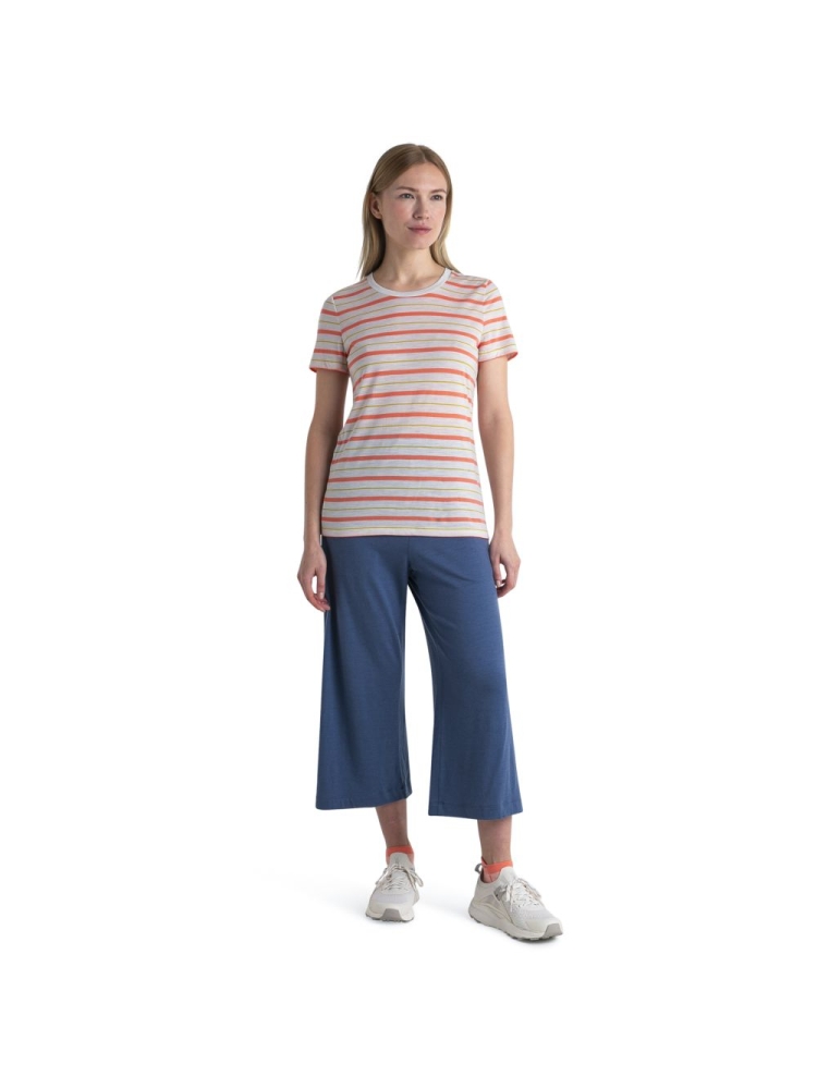 Icebreaker Wave SS Tee Stripe Women's Ecru Hthr/Tang/Luxs 0A56DJB-811 shirts en tops online bestellen bij Kathmandu Outdoor & Travel