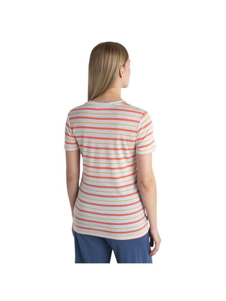 Icebreaker Wave SS Tee Stripe Women's Ecru Hthr/Tang/Luxs 0A56DJB-811 shirts en tops online bestellen bij Kathmandu Outdoor & Travel