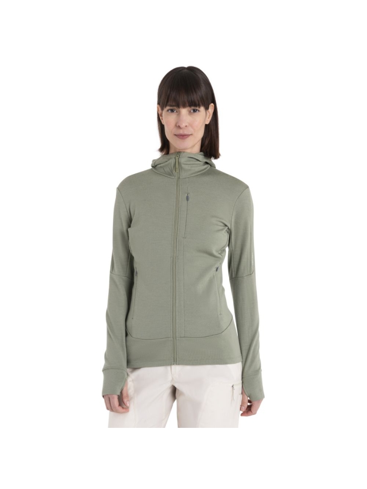 Icebreaker Merino 260 Quantum IV LS Zip Hood Women's Lichen 0A56XRA-741 fleeces en truien online bestellen bij Kathmandu Outdoor & Travel
