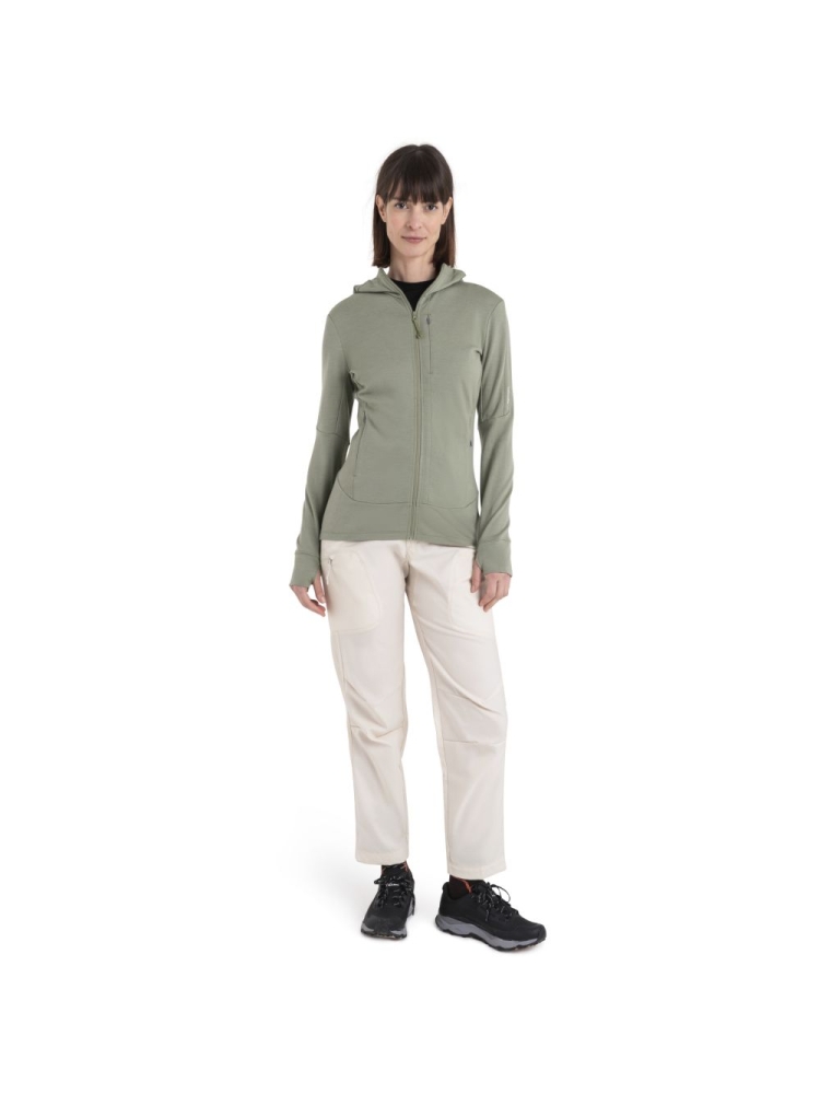 Icebreaker Merino 260 Quantum IV LS Zip Hood Women's Lichen 0A56XRA-741 fleeces en truien online bestellen bij Kathmandu Outdoor & Travel