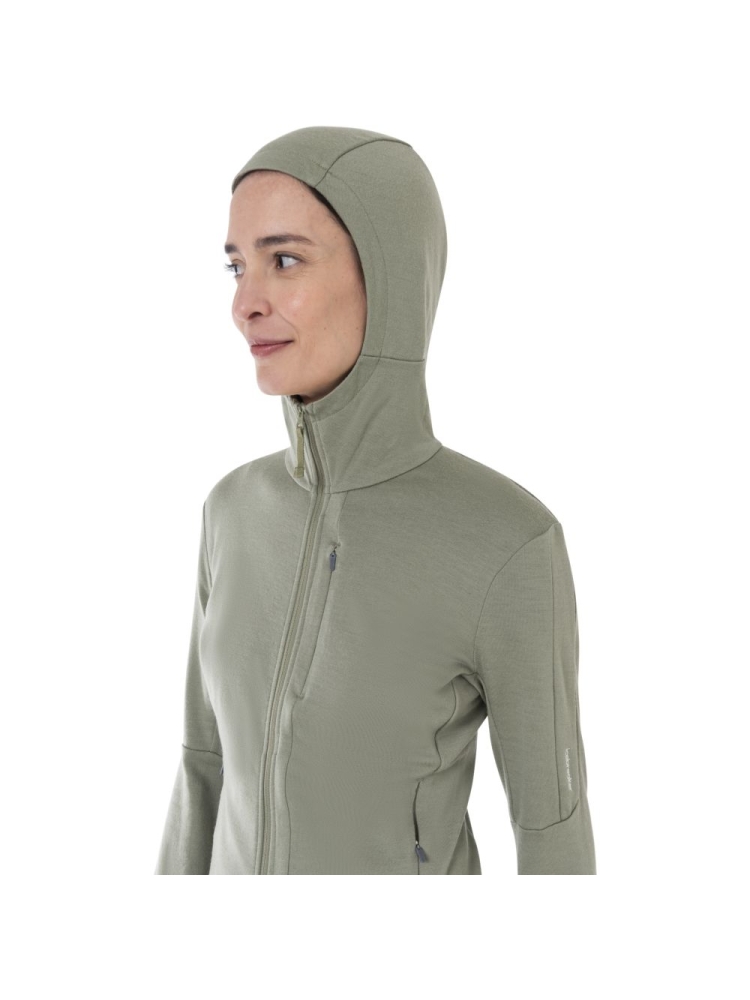 Icebreaker Merino 260 Quantum IV LS Zip Hood Women's Lichen 0A56XRA-741 fleeces en truien online bestellen bij Kathmandu Outdoor & Travel
