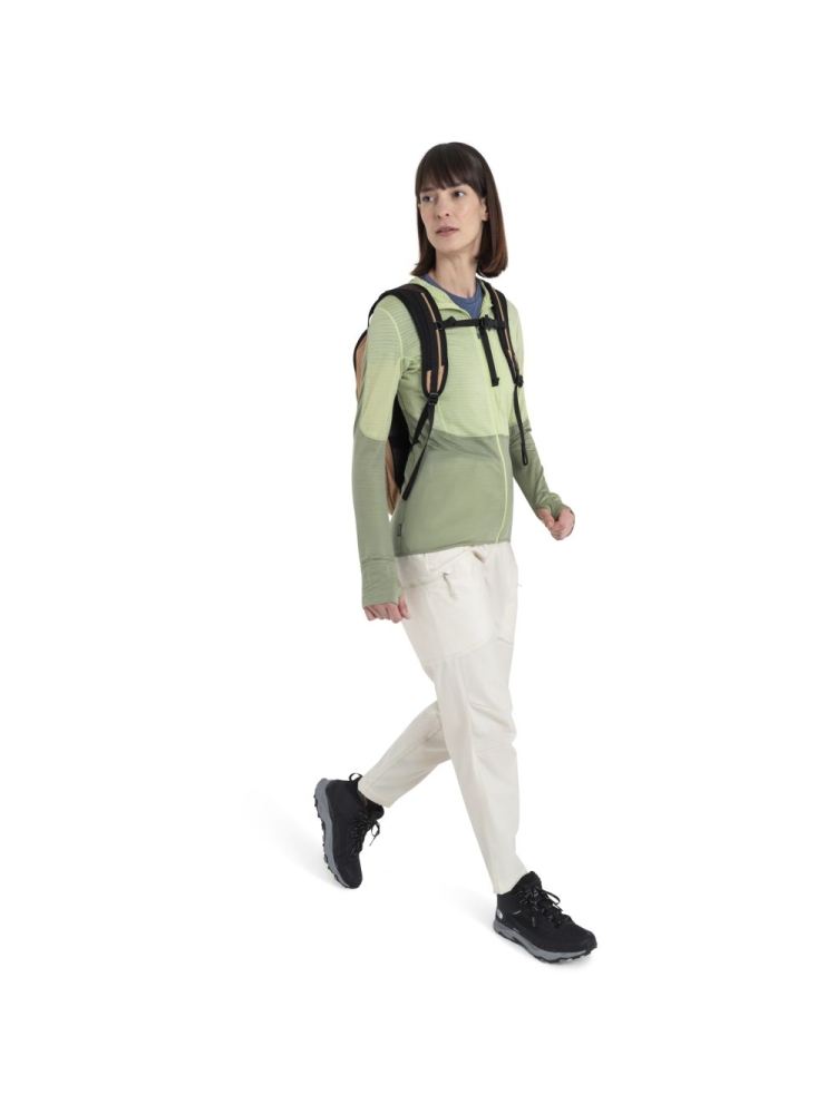 Icebreaker Merino 200 Realfleece Descender LS Zip Hood Women' Glazen/Lichen/Cb 0A56YNB-861 fleeces en truien online bestellen bij Kathmandu Outdoor & Travel
