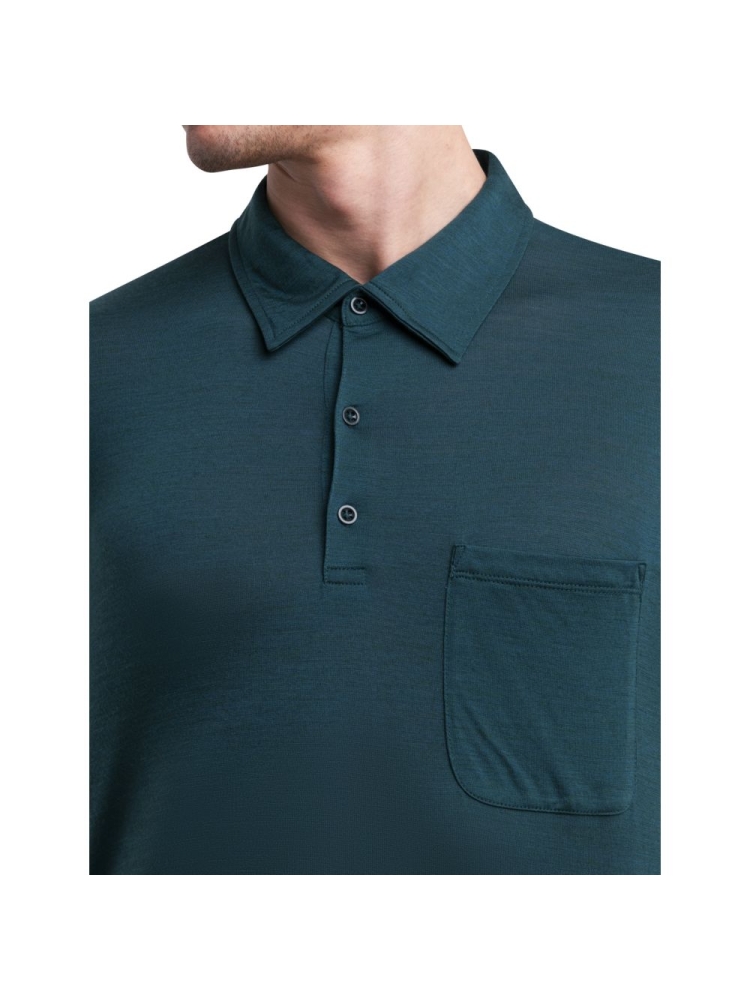 Icebreaker Drayden SS Polo Fathom Grn 0A56EIA-771 shirts en tops online bestellen bij Kathmandu Outdoor & Travel