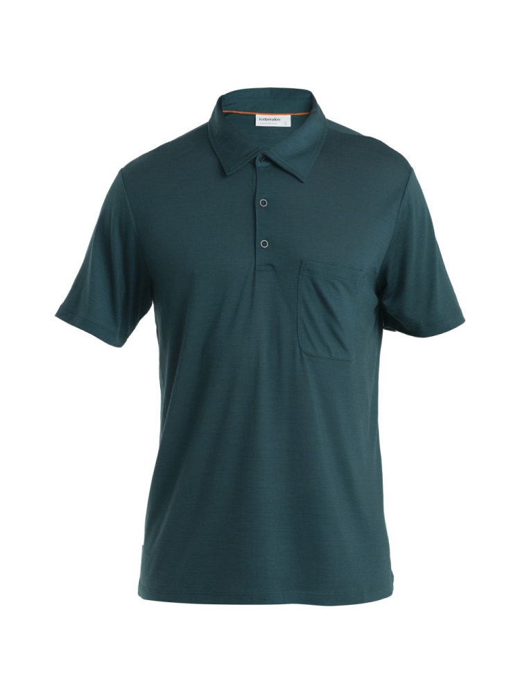 Icebreaker Drayden SS Polo Fathom Grn 0A56EIA-771 shirts en tops online bestellen bij Kathmandu Outdoor & Travel