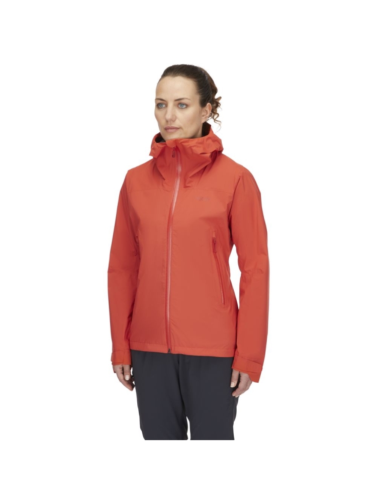 Rab Downpour Light Jacket Women's Red Grapefruit QWG-91-RGP jassen online bestellen bij Kathmandu Outdoor & Travel