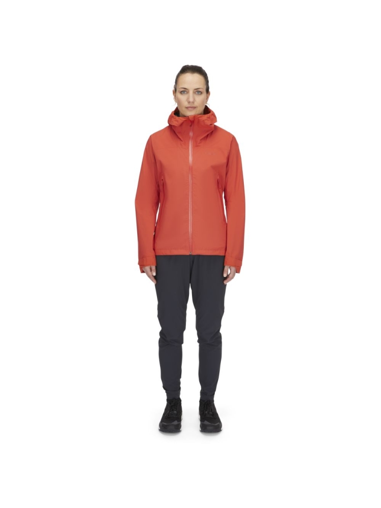 Rab Downpour Light Jacket Women's Red Grapefruit QWG-91-RGP jassen online bestellen bij Kathmandu Outdoor & Travel