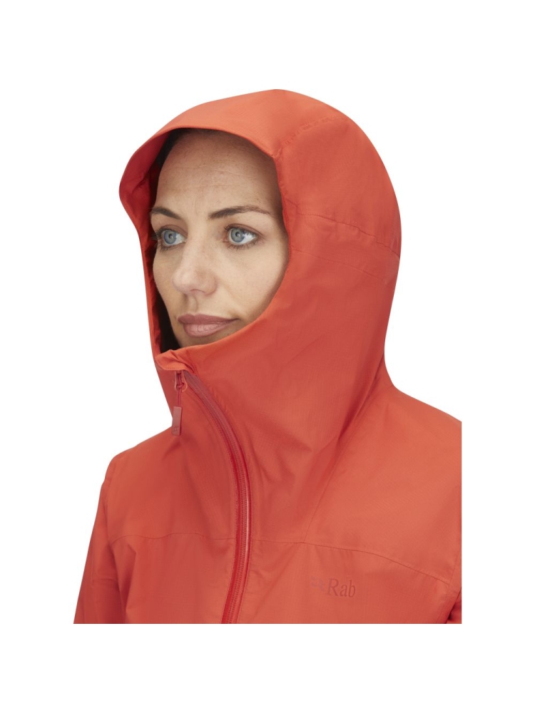 Rab Downpour Light Jacket Women's Red Grapefruit QWG-91-RGP jassen online bestellen bij Kathmandu Outdoor & Travel