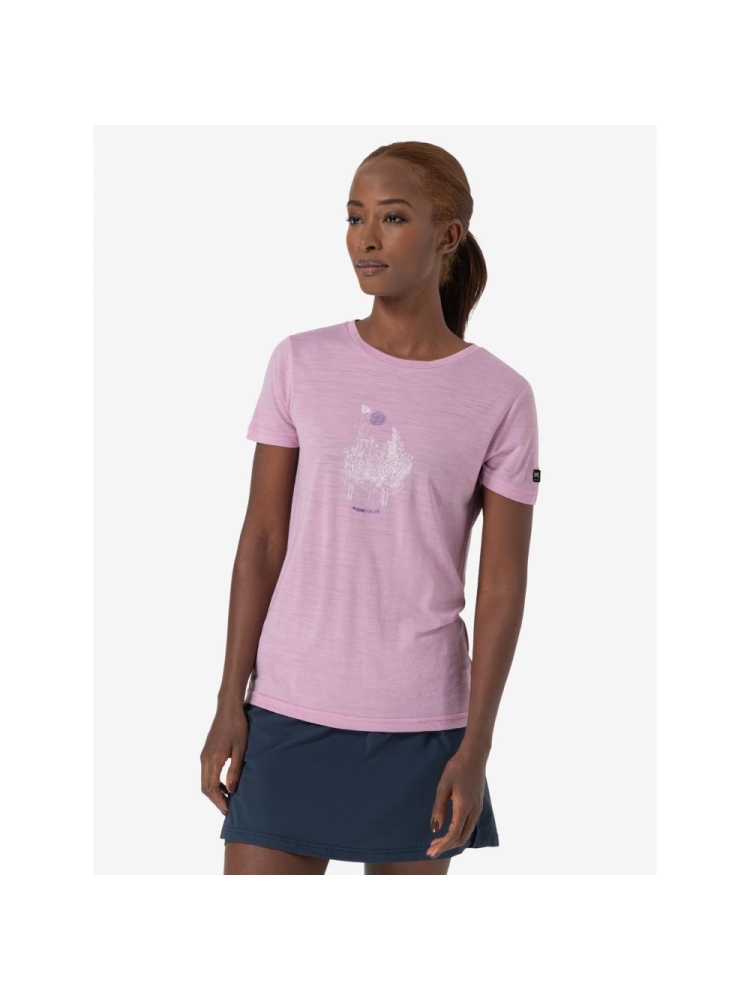 Super Natural Flowerhand Tee Women's Mauve Mist/Fresh White/Deep Bl SNWP03134-15A shirts en tops online bestellen bij Kathmandu Outdoor & Travel