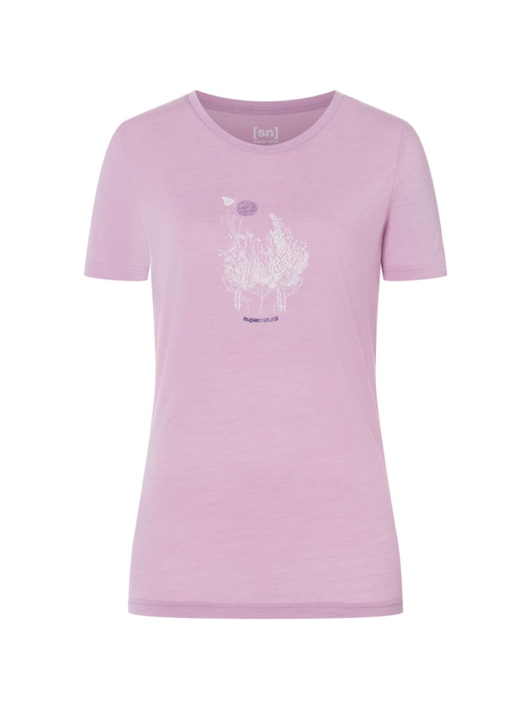 Super Natural Flowerhand Tee Women's Mauve Mist/Fresh White/Deep Bl SNWP03134-15A shirts en tops online bestellen bij Kathmandu Outdoor & Travel