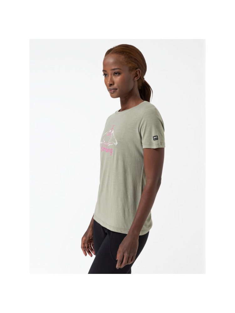 Super Natural I Love Climbing Tee Women's Dried Sage/Gin Fizz/Natural Wh SNWP03130-54B shirts en tops online bestellen bij Kathmandu Outdoor & Travel