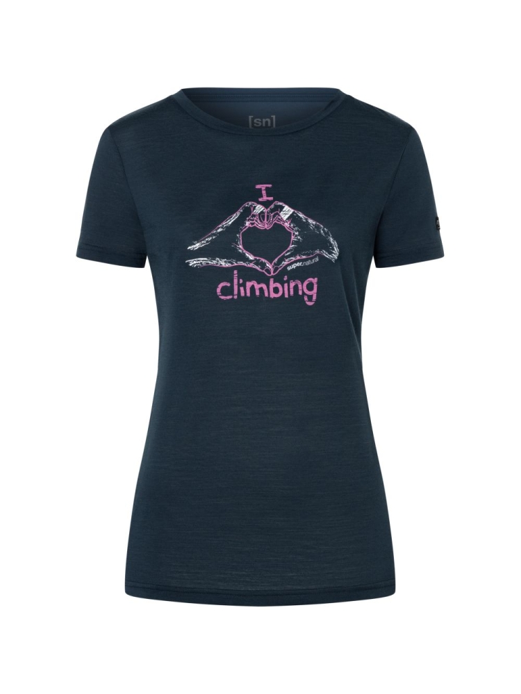 Super Natural I Love Climbing Tee Women's Blueberry/Orchid/Natural White SNWP03130-55B shirts en tops online bestellen bij Kathmandu Outdoor & Travel
